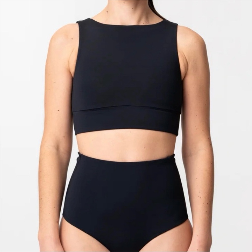 NWT Alder Apparel Surf's Up High Neck Swim Tank Bikini Top size XS